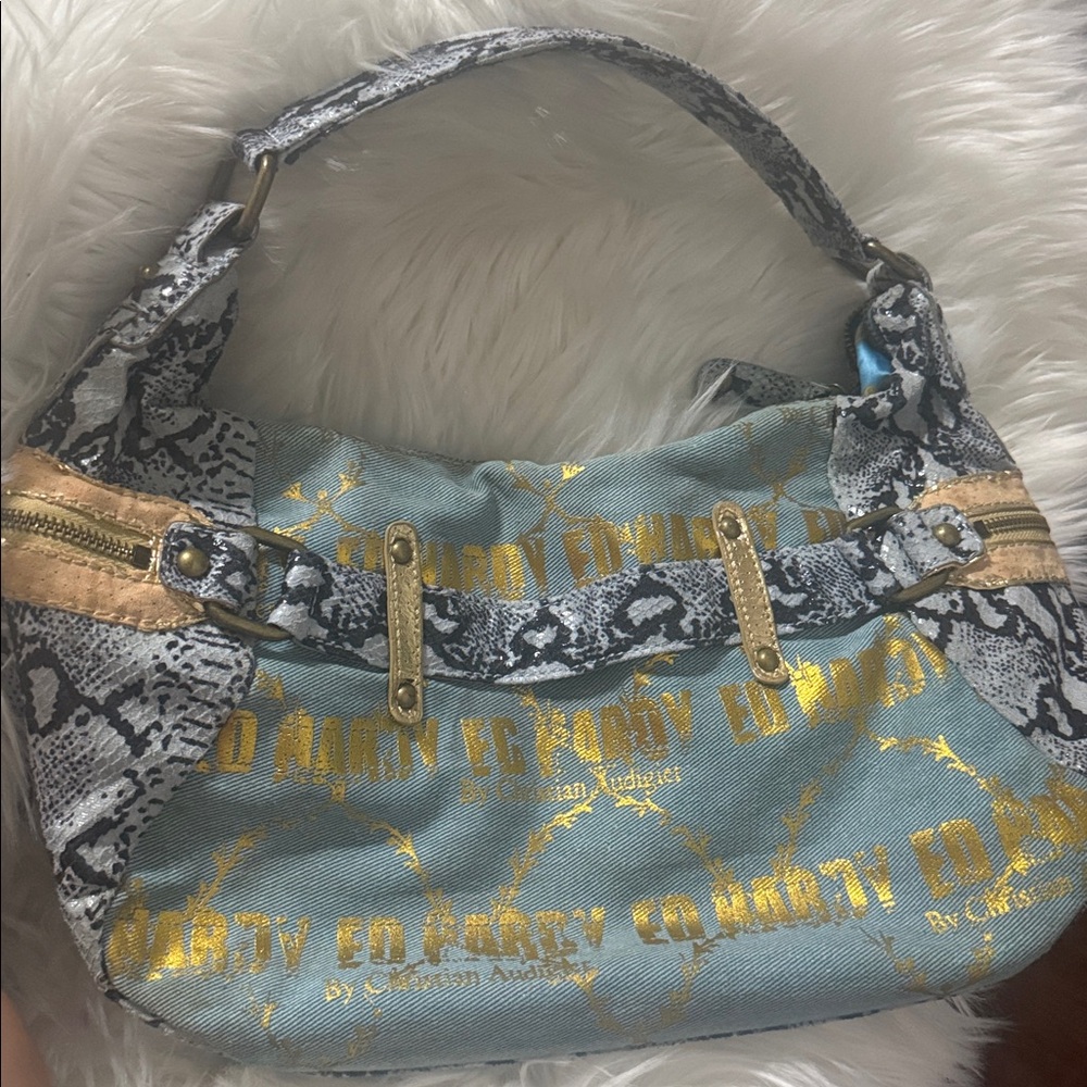 Vintage ED HARDY denim satchel - Picture 3 of 4